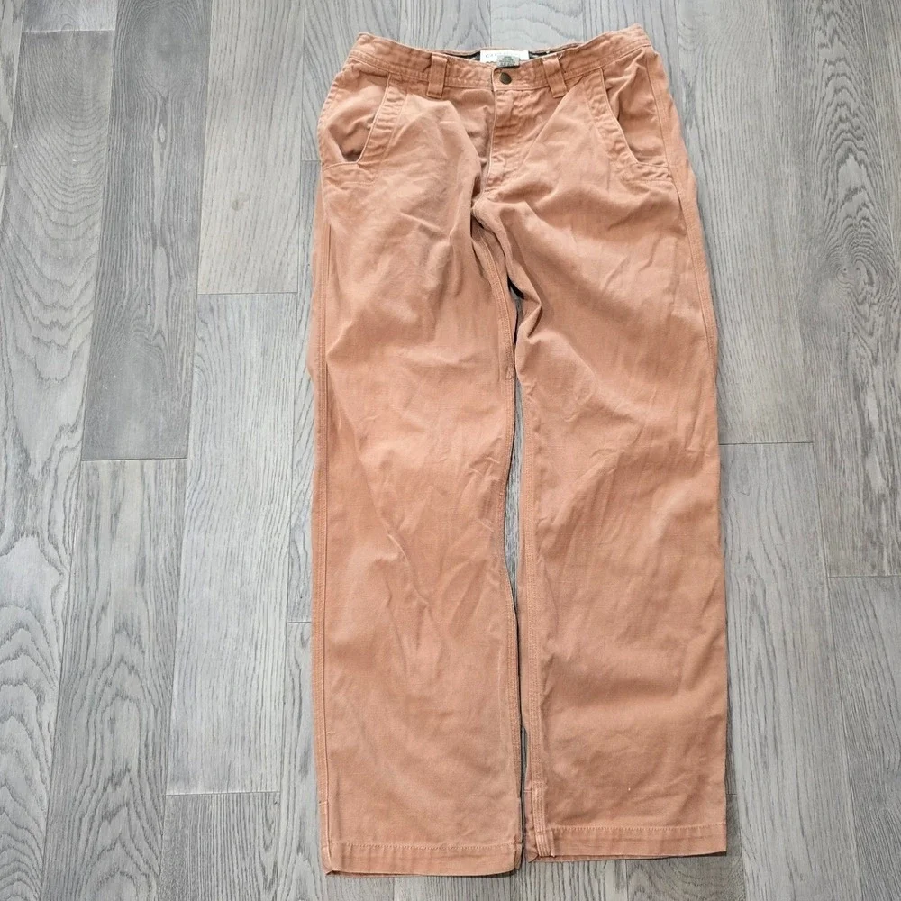 Orvis Canvas Work Pants  Men's 32 Terracotta Tan Cotton Straight Leg RN70534